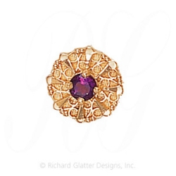 GS442 AMY - 14 Karat Gold Amethyst Slide 